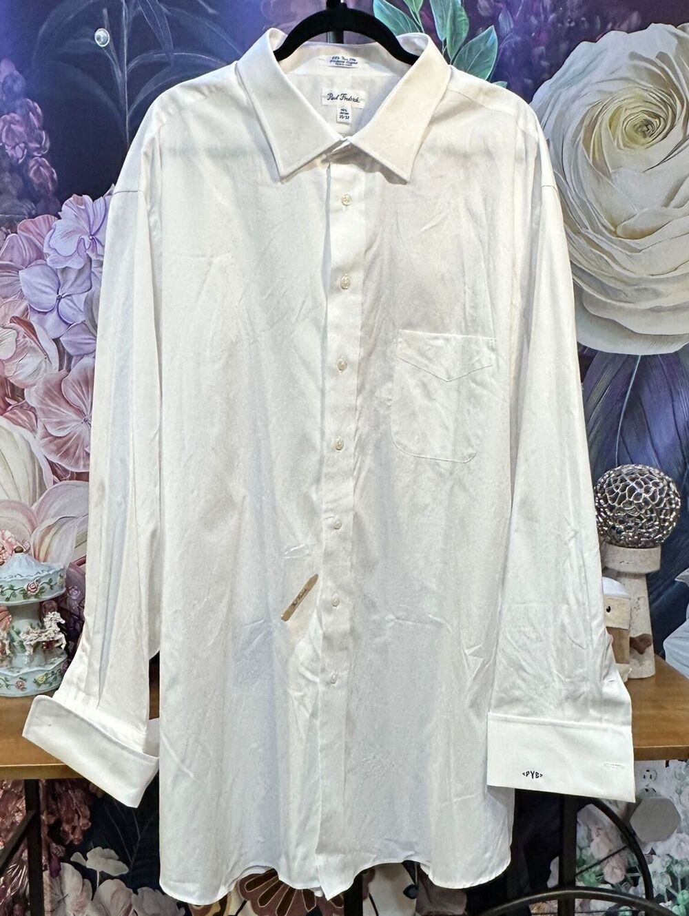 Paul Fredrick French Cuff 100% Cotton NWOT White Dress Shirt Oxford Big Tall